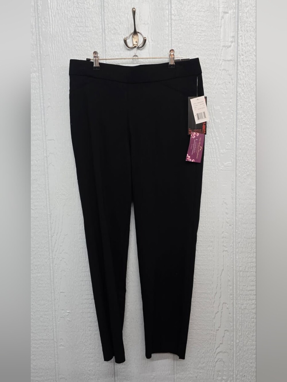 New Briggs Size 8 Slim Straight Black Women's Stretch Pants